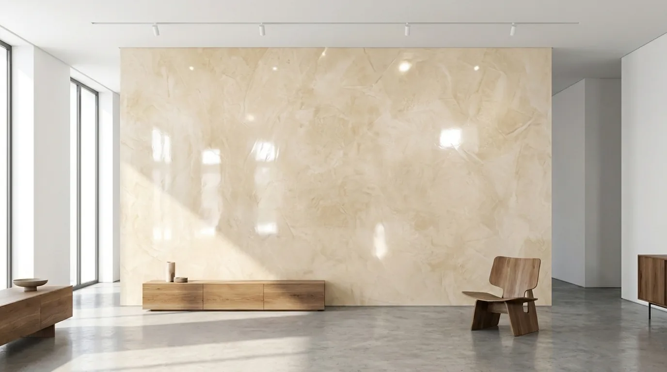 Elegant Living Space - Venetian Plaster Finish